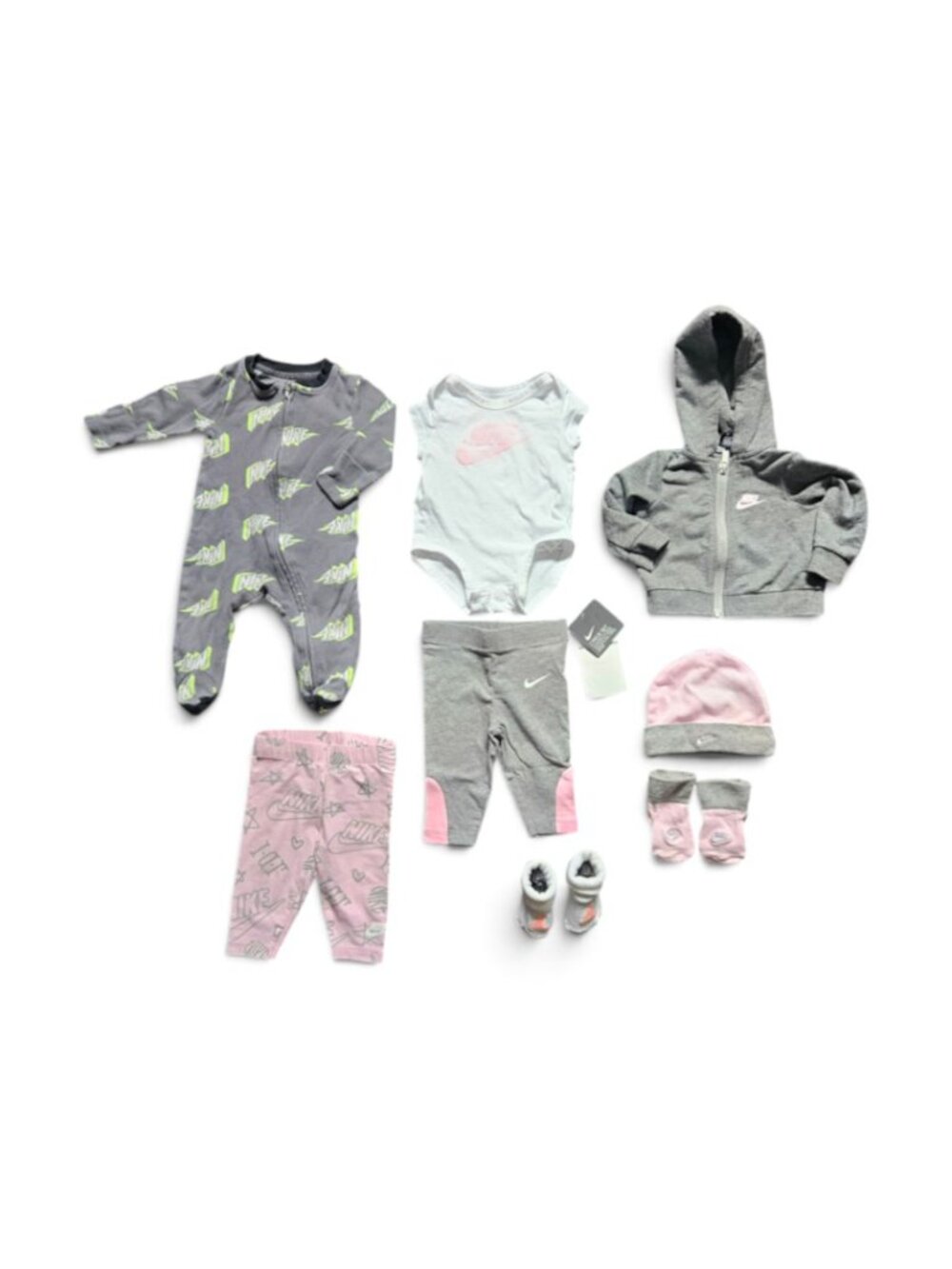 Nike & Jordan Baby Girl 3M Bundle - 6 Pcs + Accessories (NWT Leggings)